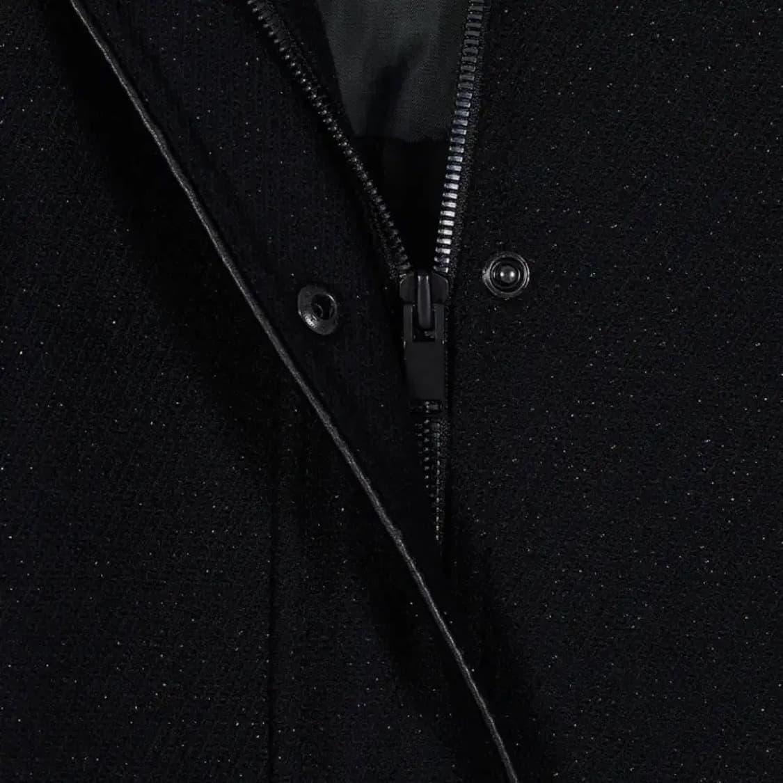 이안조 하이넥 크롭 봄버 자켓 블랙 상품이미지3