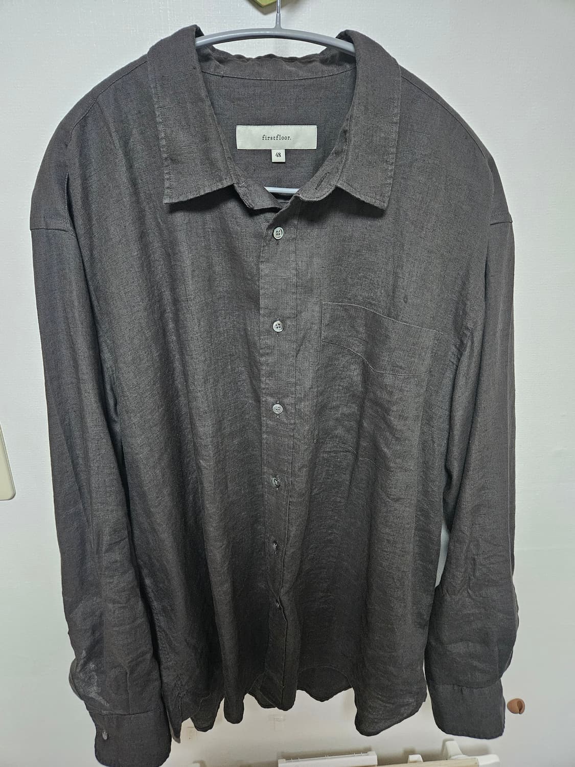 [48] 퍼스트플로어 린넨셔츠 블랙올리브 상품이미지1