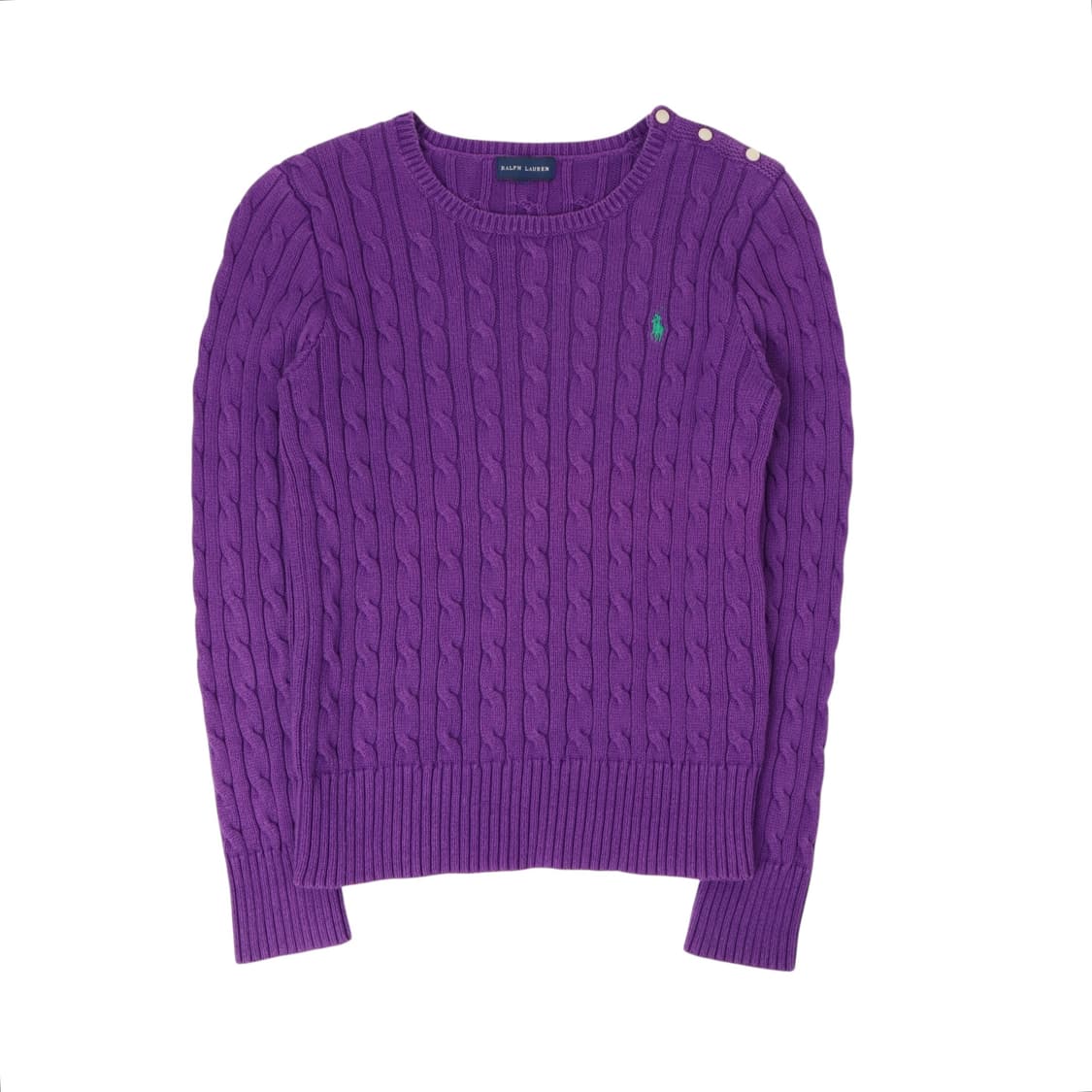 폴로 랄프로렌 퍼플 숄더버튼 케이블 니트 상품이미지1