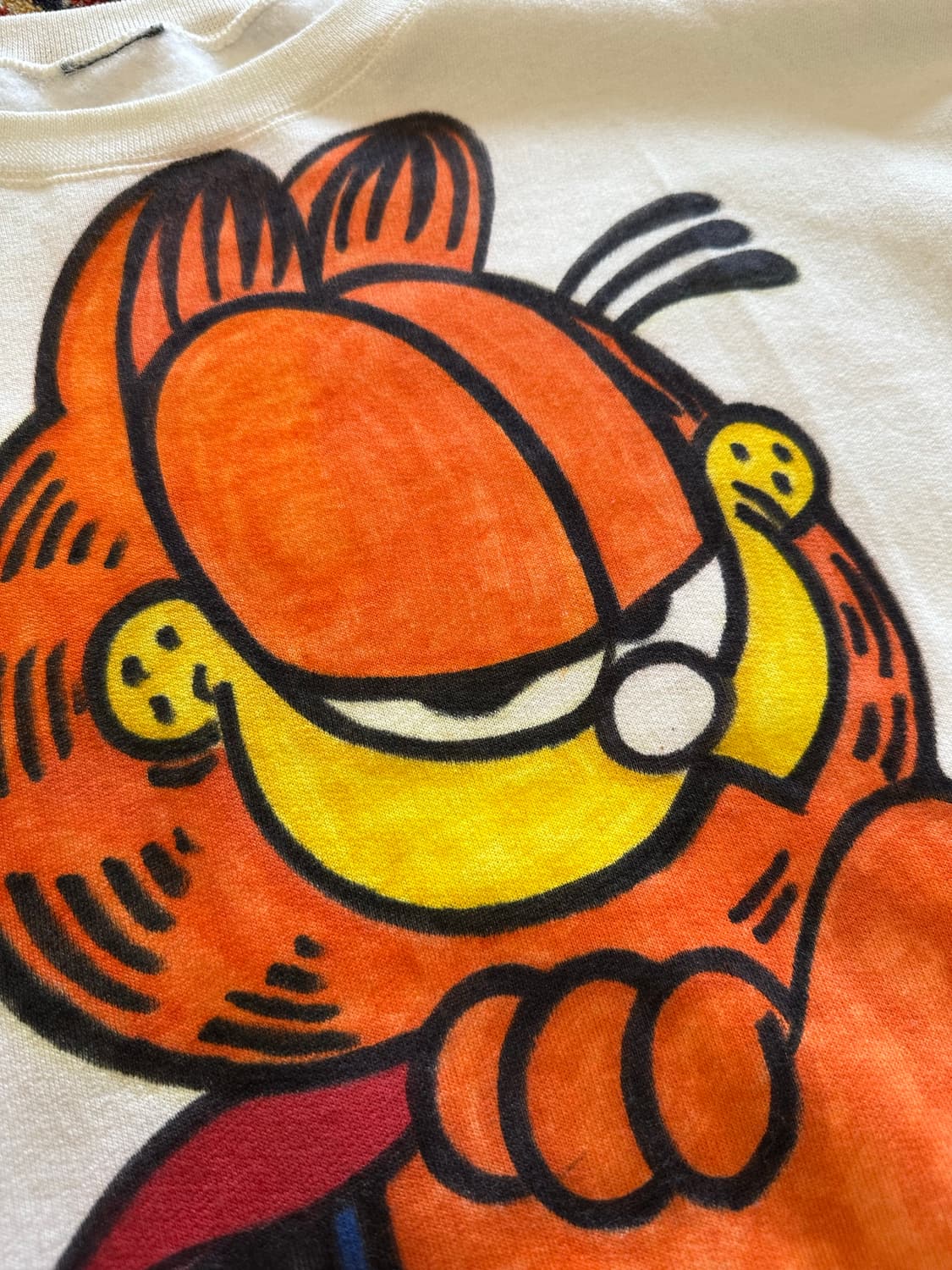 80s 슈퍼 가필드 "핸드페인팅" 아트워크 맨투맨 - XL 상품이미지3