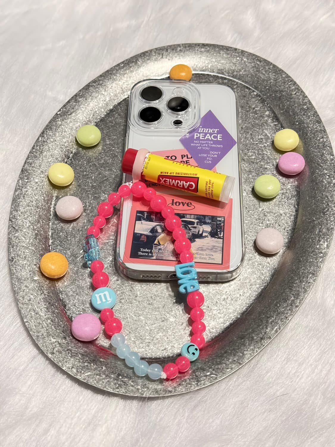 gesumchure 키치 비즈 립밤 키링 💛 (립밤 랜덤 배송) 상품이미지1