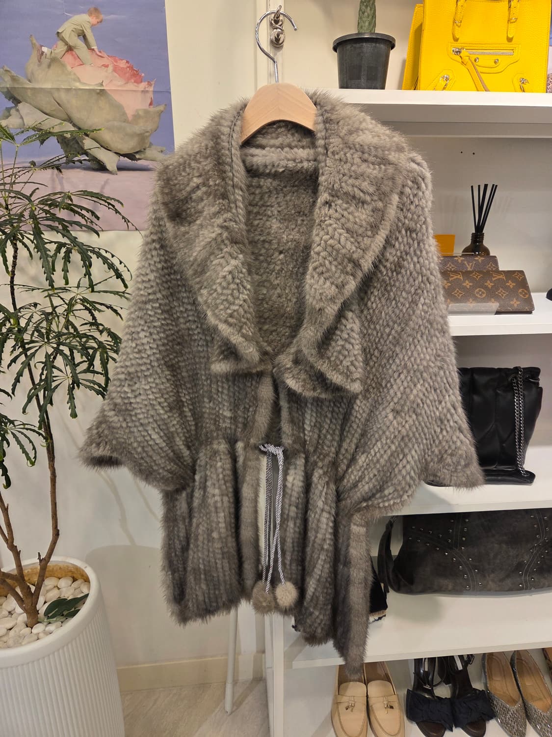 니팅 밍크 숄 상품이미지1