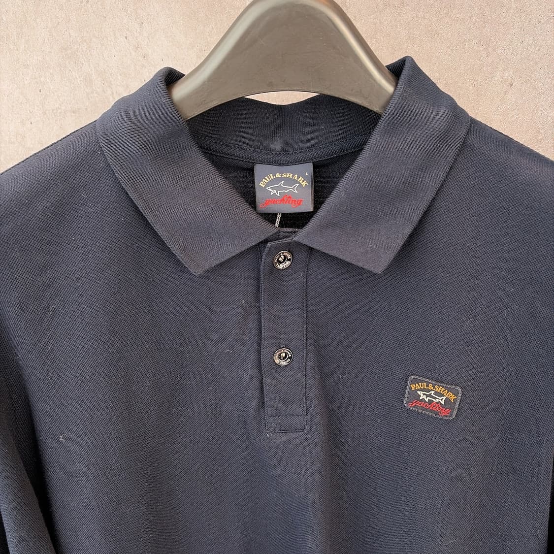 (정품/새상품) 폴앤샤크 남성 네이비 로고 패치 롱슬리브 폴로셔츠 상품이미지2