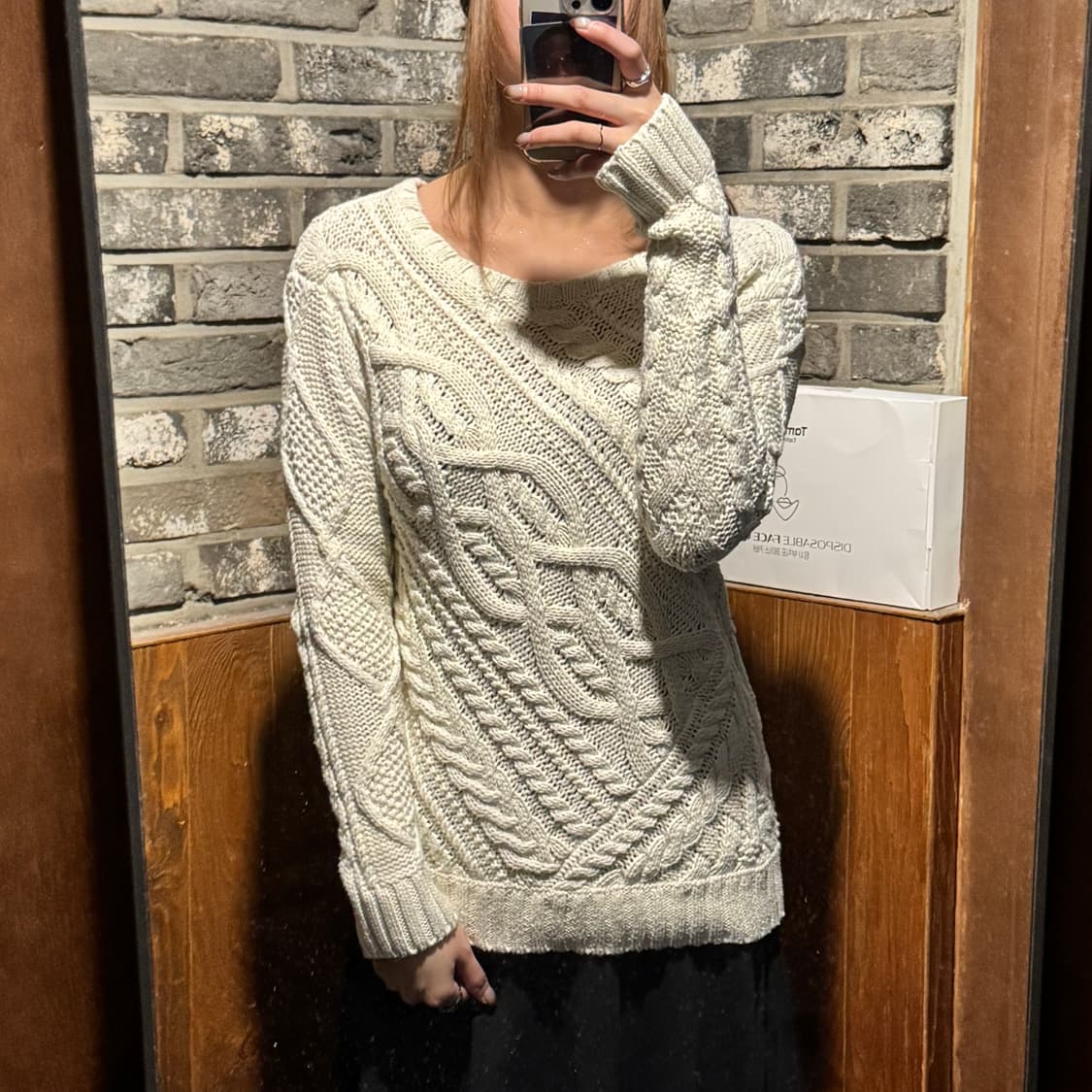 S) 폴로 랄프로렌 믹스 케이블 코튼 니트 아이보리 상품이미지7