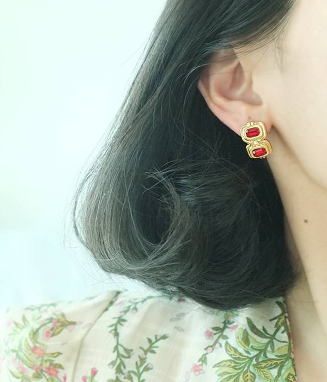 에이본 레드 라인스톤 빈티지귀걸이 상품이미지1