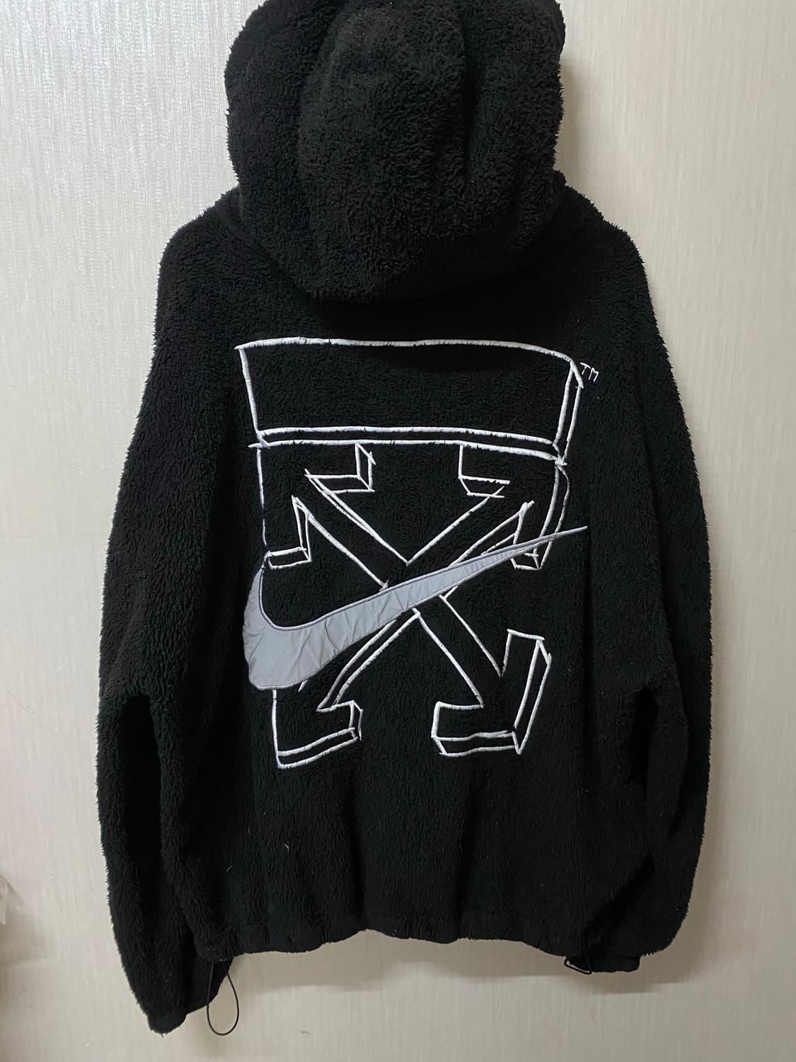 나이키 X 오프화이트 플리스 후드 집업 블랙 상품이미지1