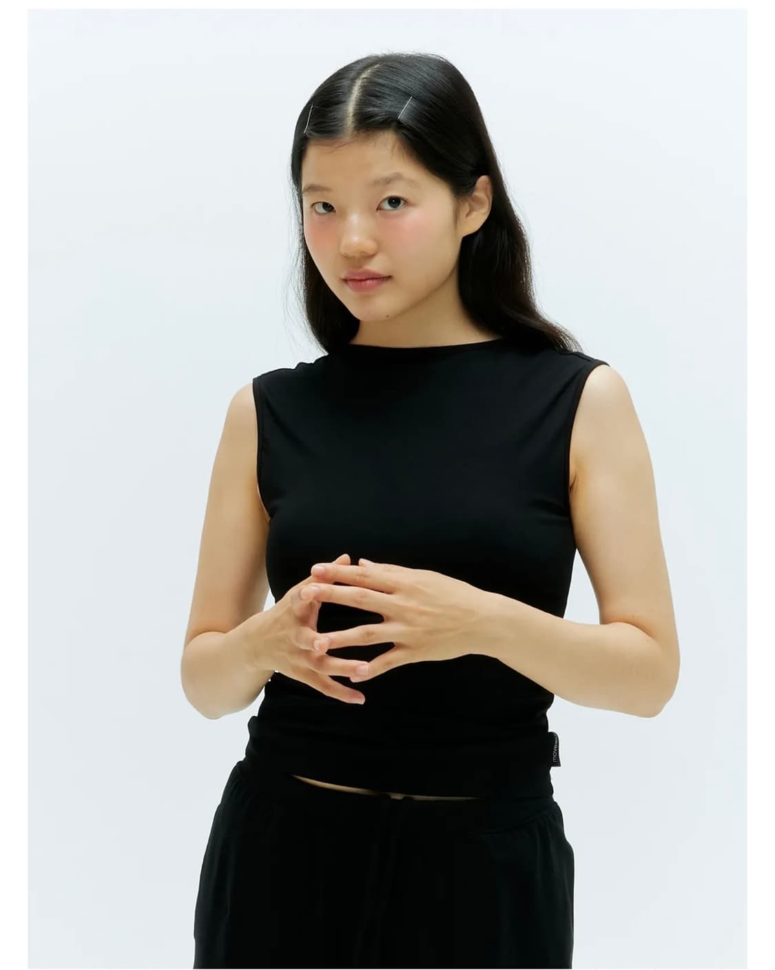 무브웜 브이넥 티 티셔츠 Back V Neck Top 상품이미지2