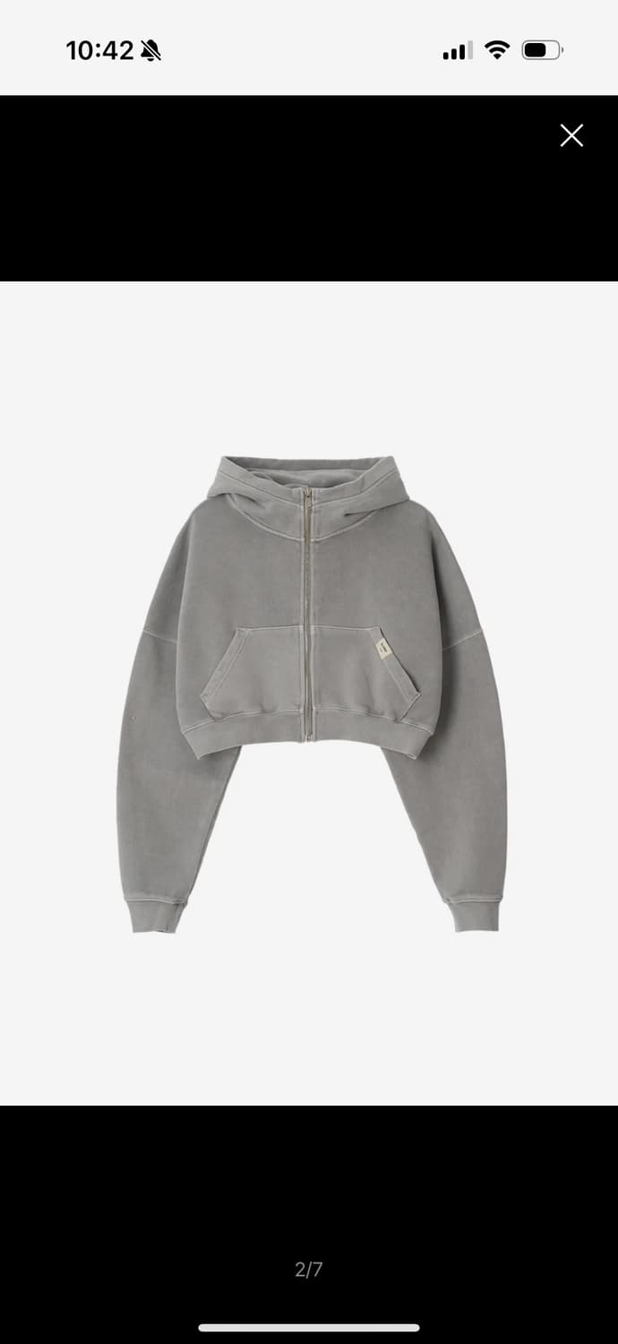 글로니 G Classic Washed Crop Zip Up 후드집업 상품이미지2