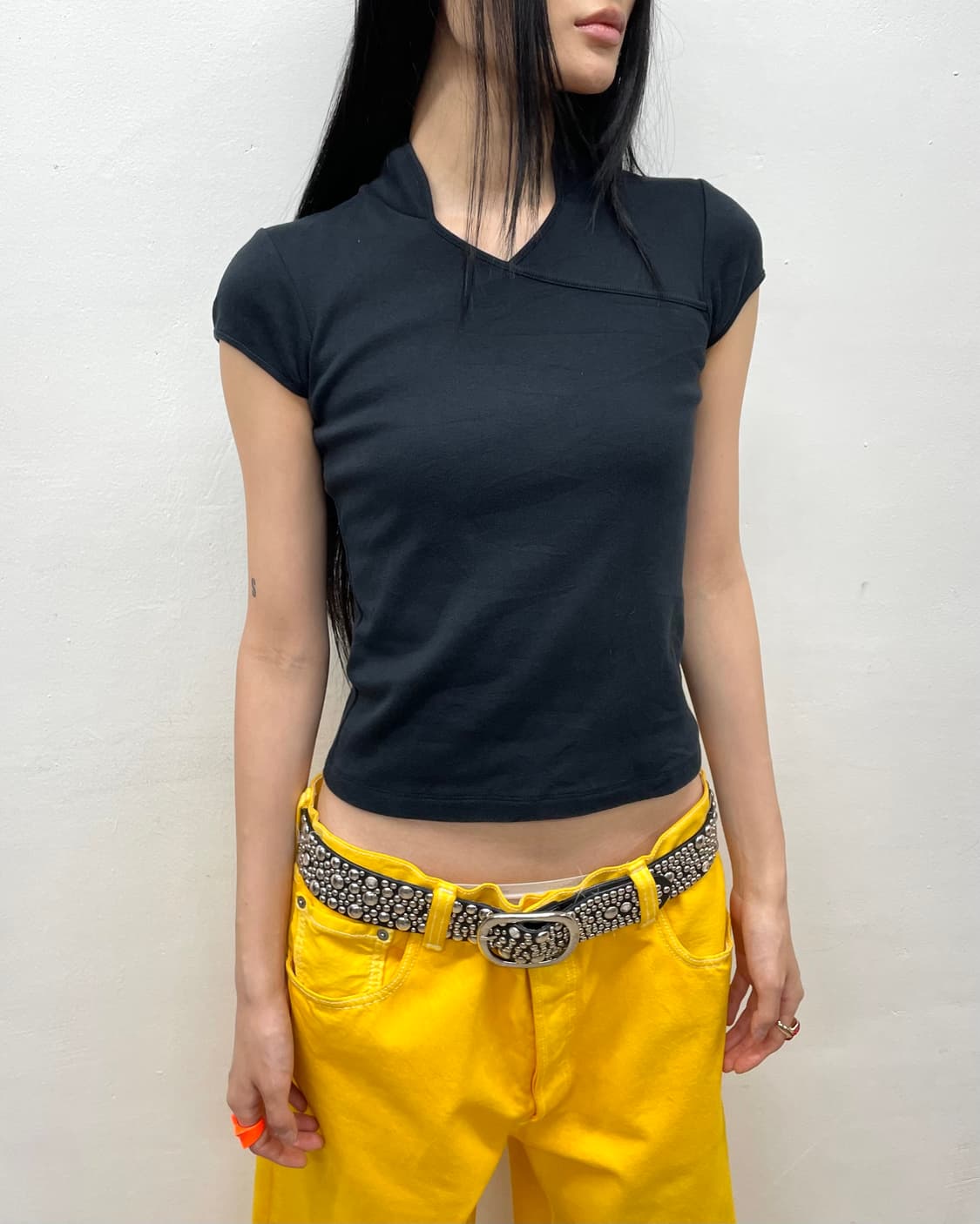 Qipao Wrap Black T-Shirt  상품이미지4