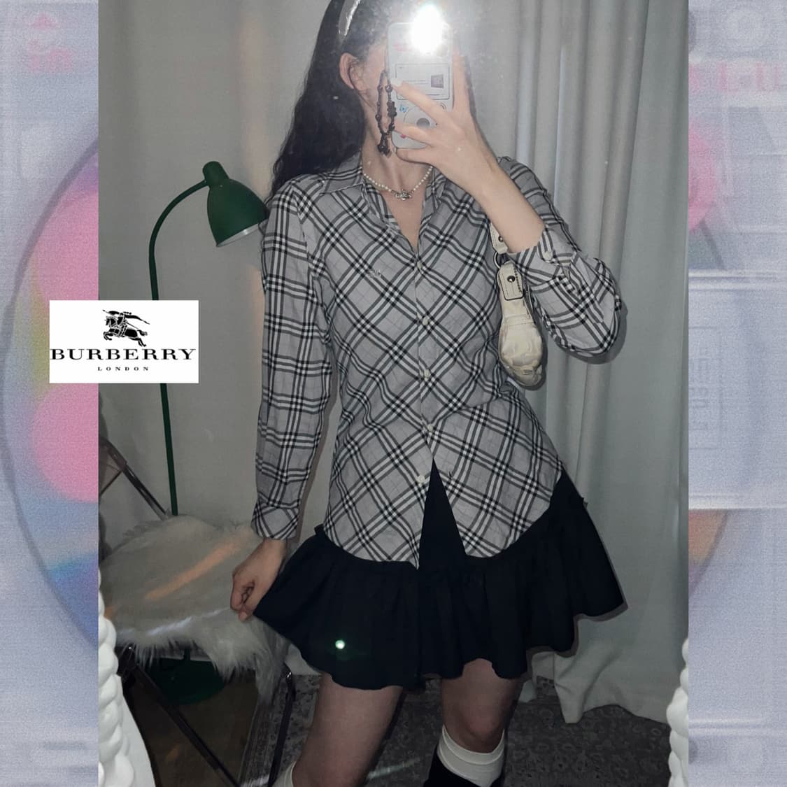 버버리 그레이 체크 셔츠 상품이미지3