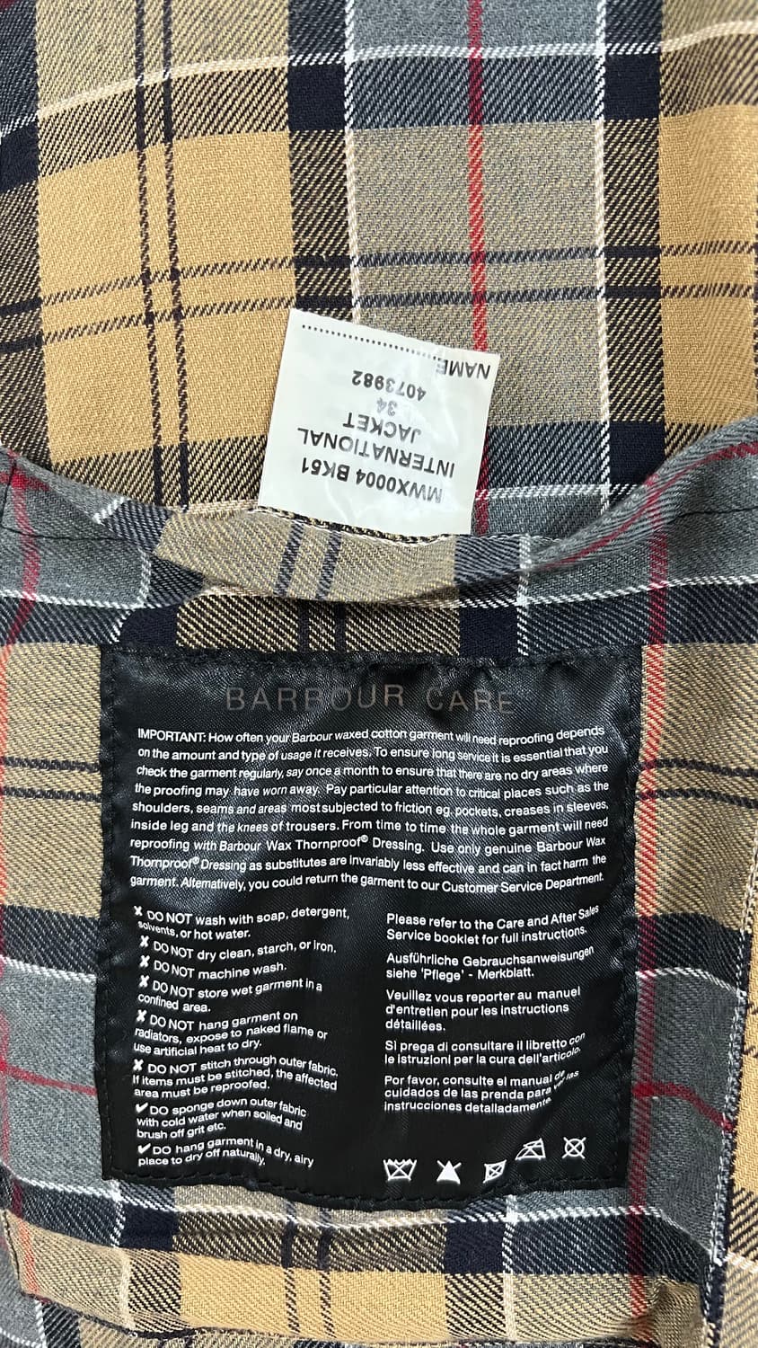 바버 인터내셔널 블랙 왁스 자켓 34 상품이미지4