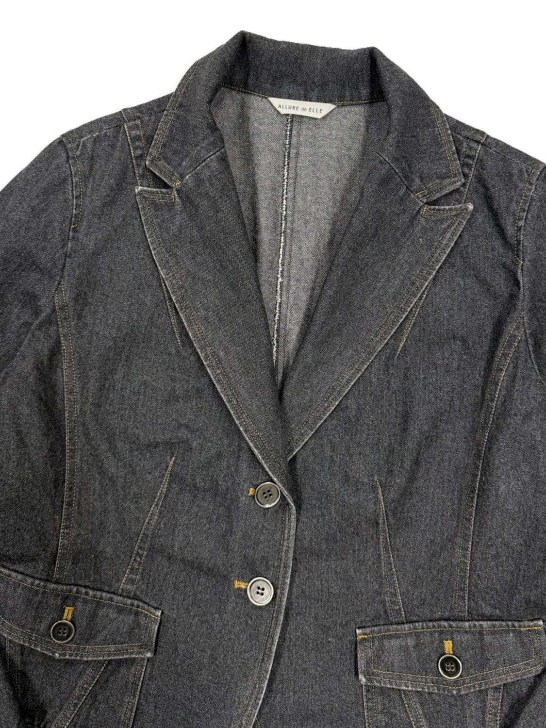 빈티지 allure de elle 블랙 데님 싱글 자켓 상품이미지3