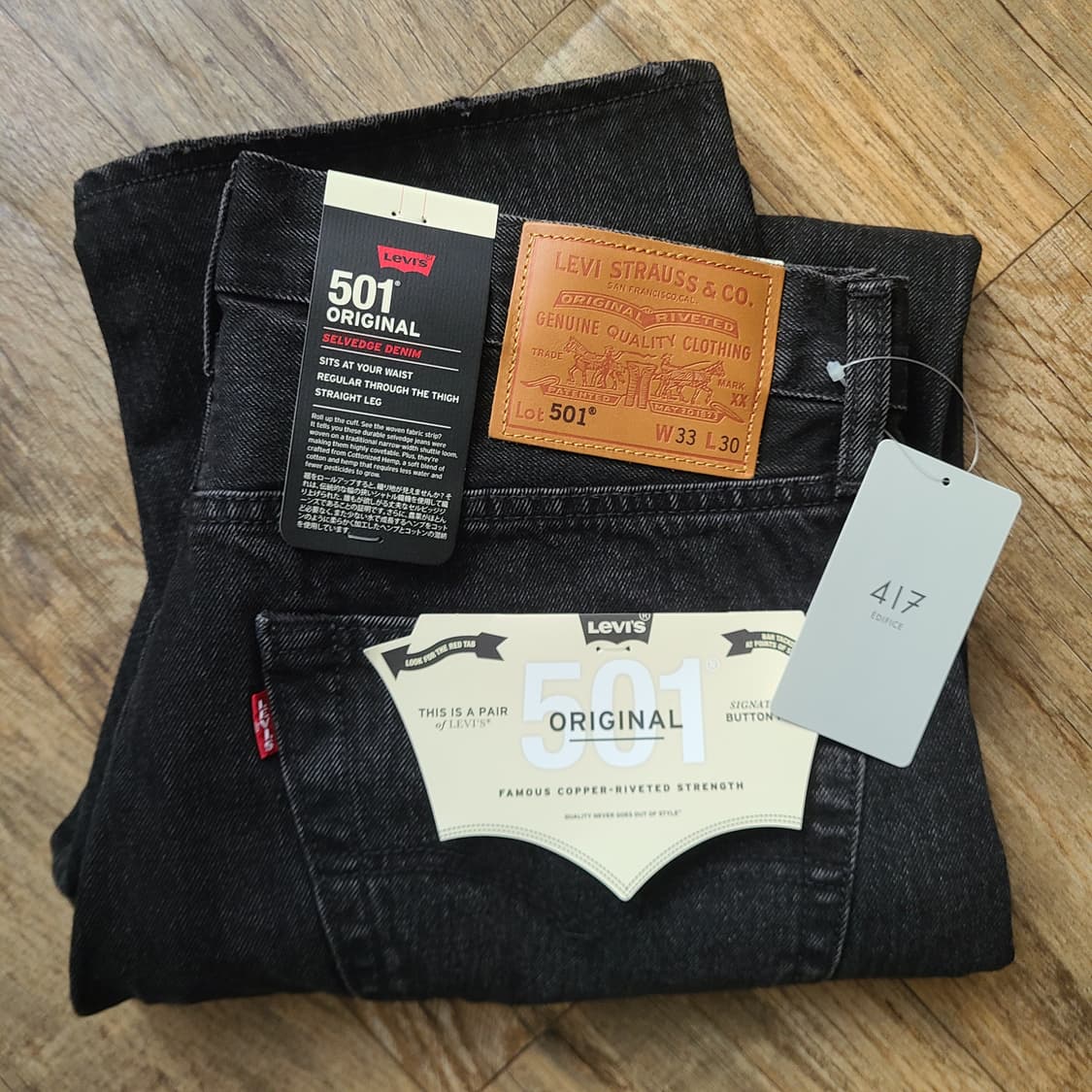 리바이스 x 에디피스 30주년 기념 별주 501 블랙 새상품33/30 상품이미지1