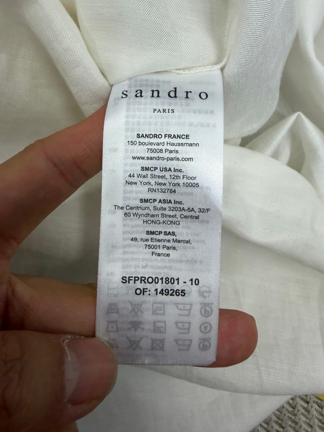 정품) 산드로 화이트 셔츠형 원피스 34 상품이미지7