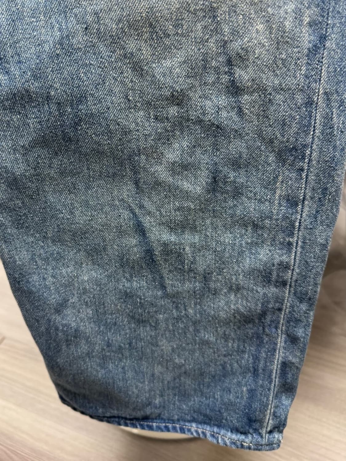 사이즈 4) 오라리 23fw 셀비지 페이디드 라이트 데님 라이트 인디고 상품이미지8