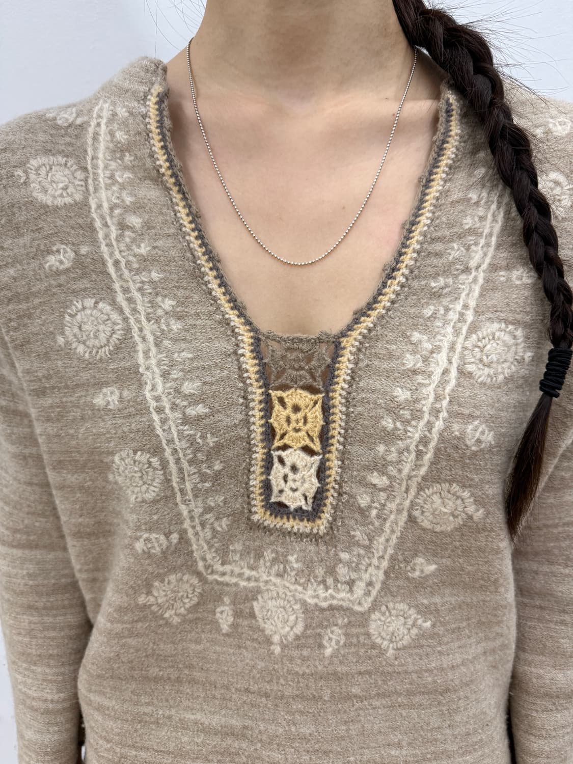 oil tycoon ethnic warm knit top 상품이미지2