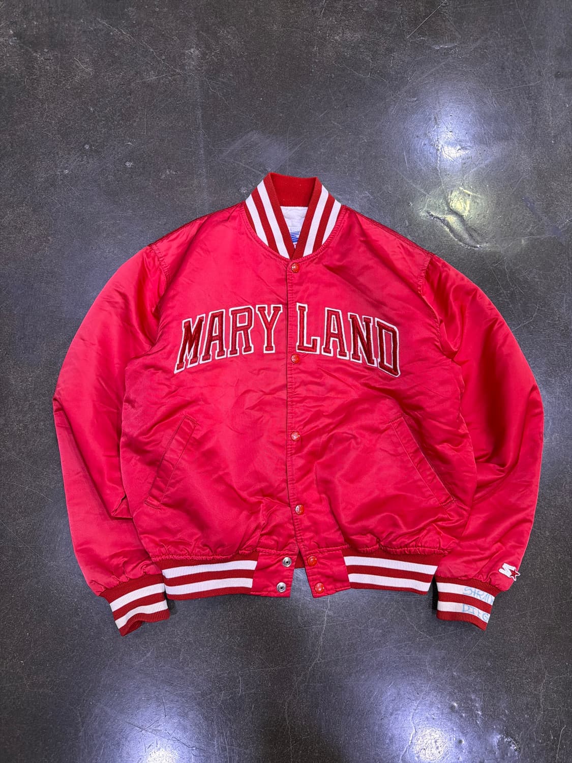 스타터 80's 메릴랜드 NCAA 레드 스타디움 점퍼 바시티 L 상품이미지1