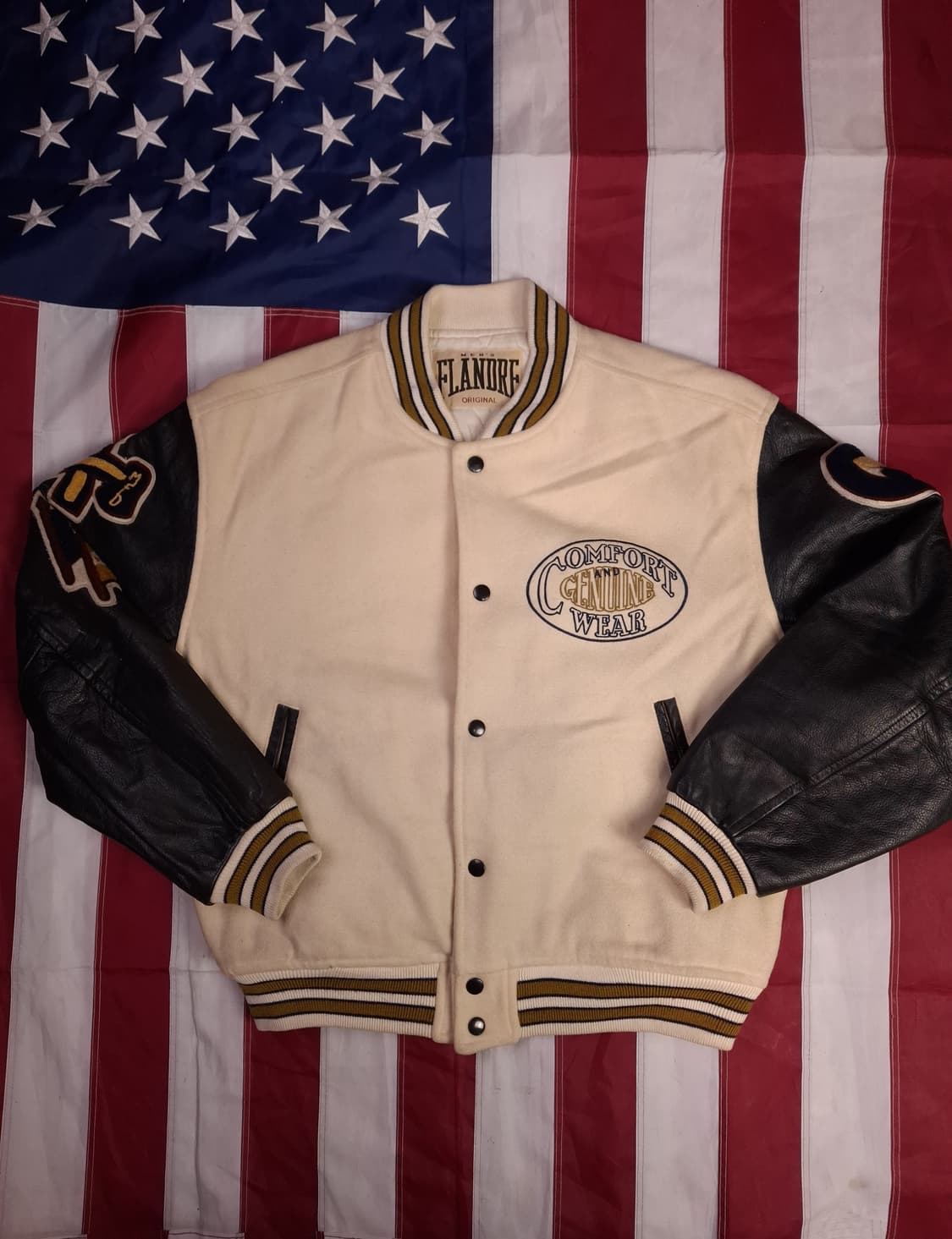 90's 일본판 FLANDRE 빈티지 울 바시티 자켓 상품이미지3