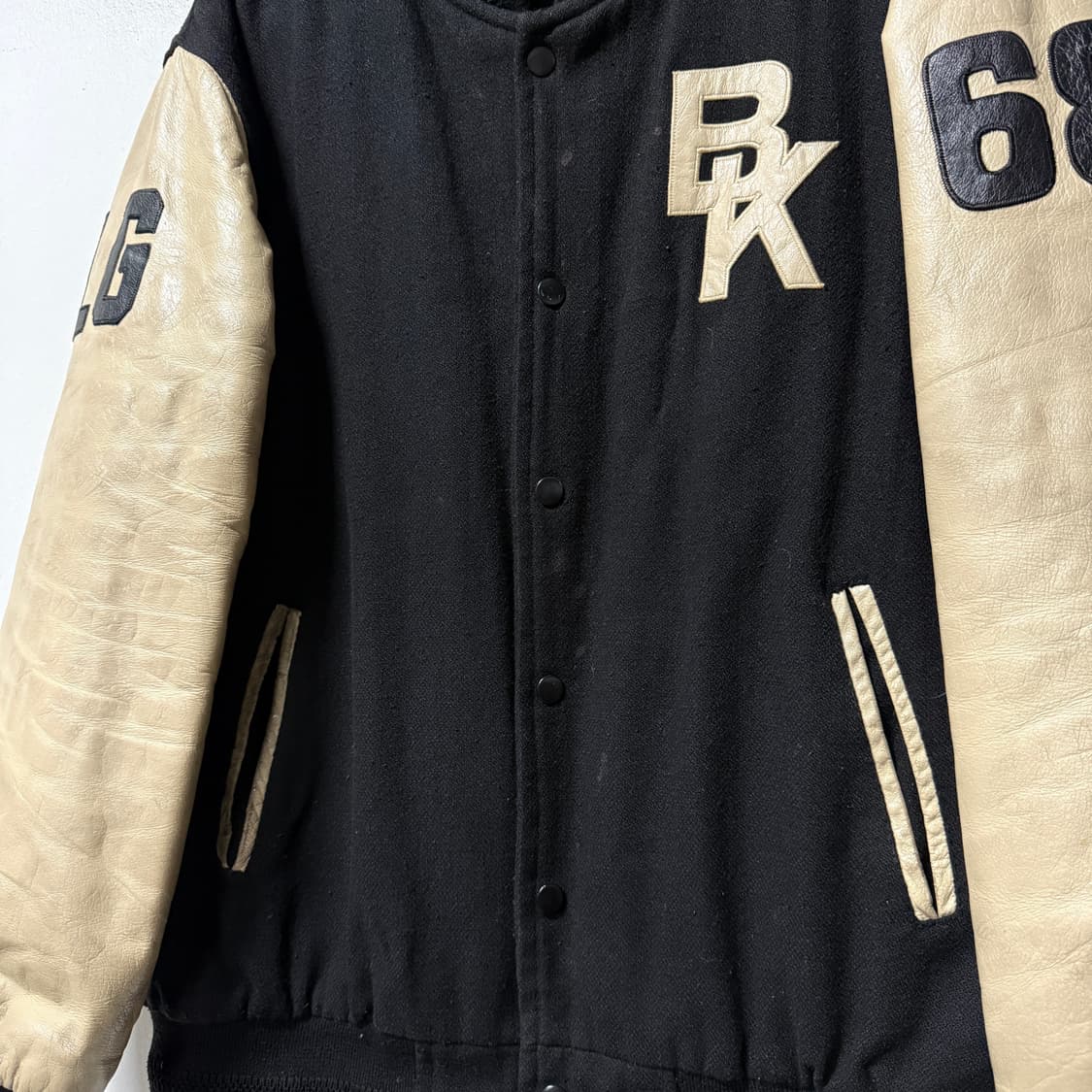 VTG 빈티지 NFL 빅 패치 올드스쿨 레더암 바시티 자켓 상품이미지4