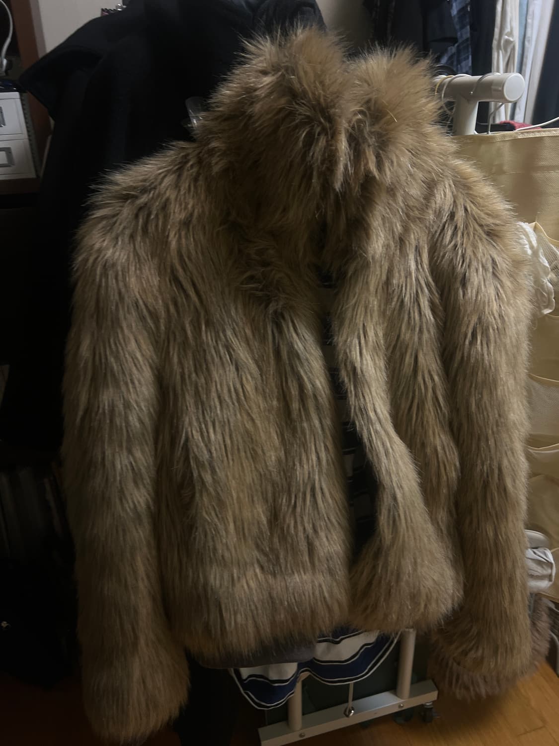 웰빙익스프레스 퍼자켓 S 카멜 3회착용미만 민트급 상품이미지2