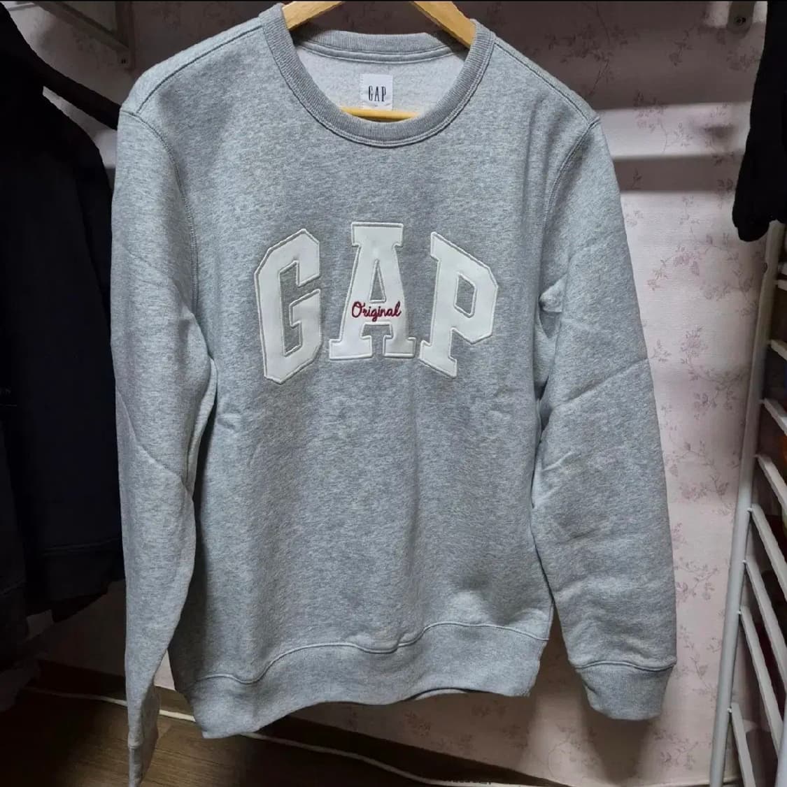 388 ) 새상품 기모 GAP 오리지널 맨투맨 라이트 헤더 그레이 s 상품이미지2