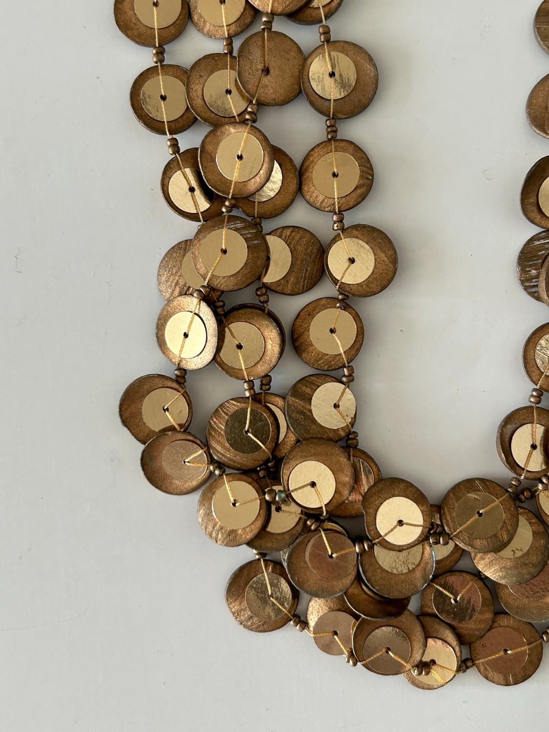 우드 스팽글 레이어드 목걸이 상품이미지1