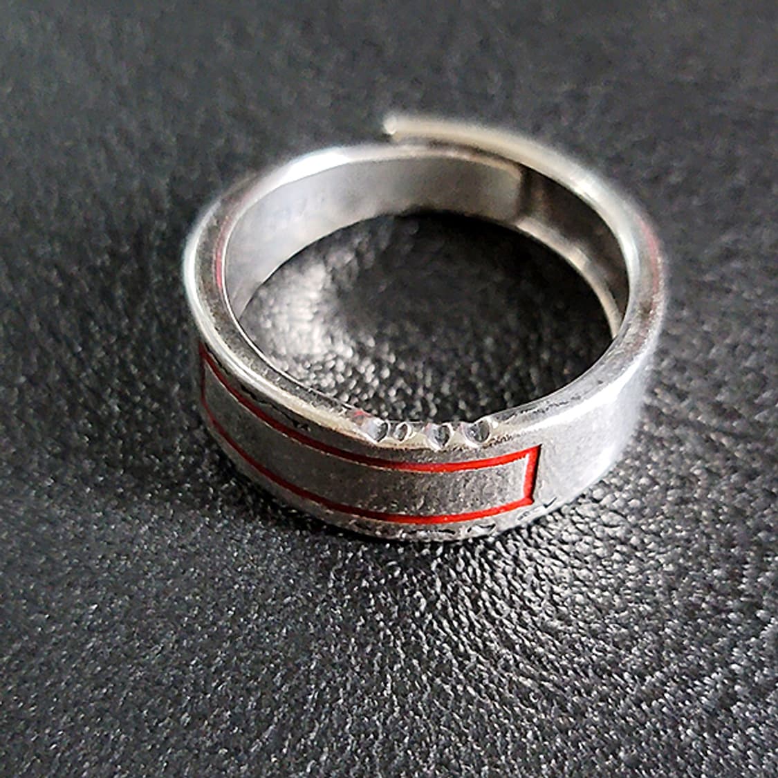 Crimson 실버 남자 엔틱 빈티지 명품 레드 사각 스퀘어 반지 상품이미지4