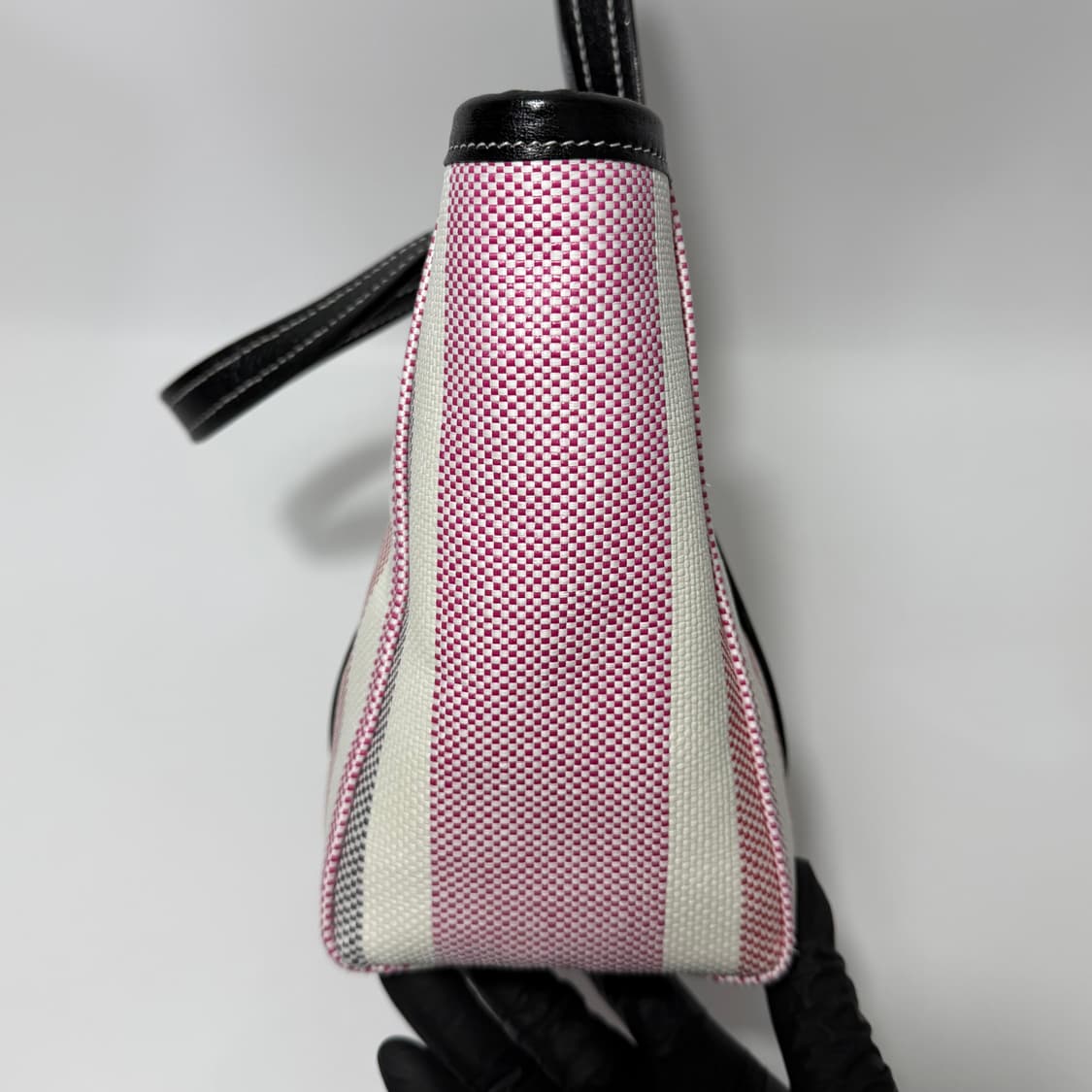 발렌시아가 바베스 스몰 이스트 웨스트 라피아 스타라이프 쇼퍼백 상품이미지4