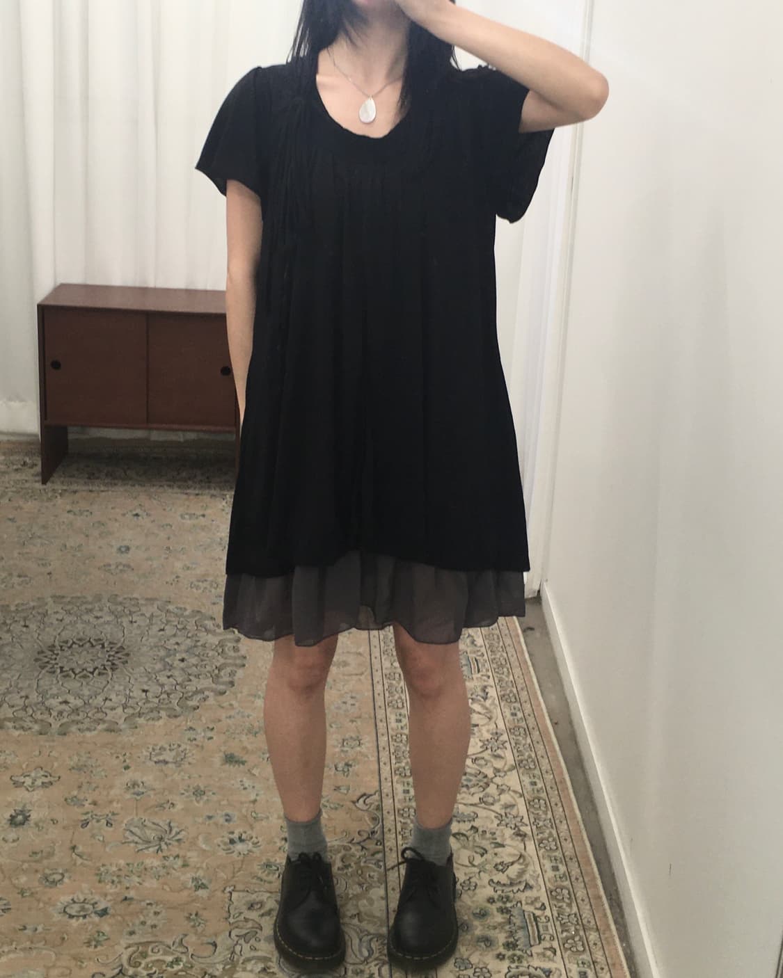 블랙 레이어드 원피스 상품이미지3