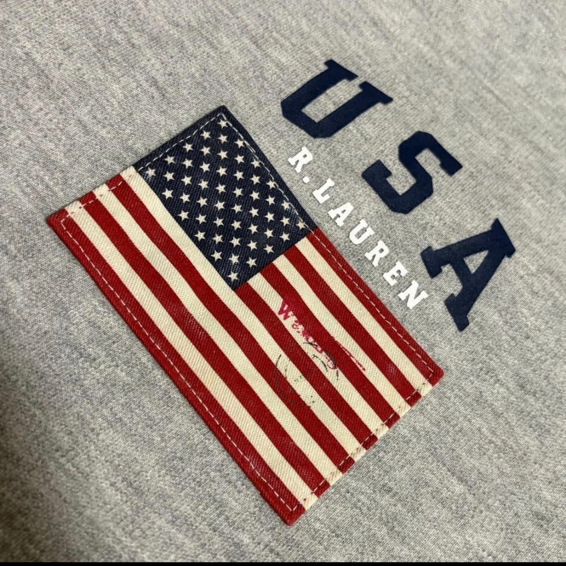 【인기】 폴로 빅포니 USA 성조기 후드집업 그레이 M 상품이미지7