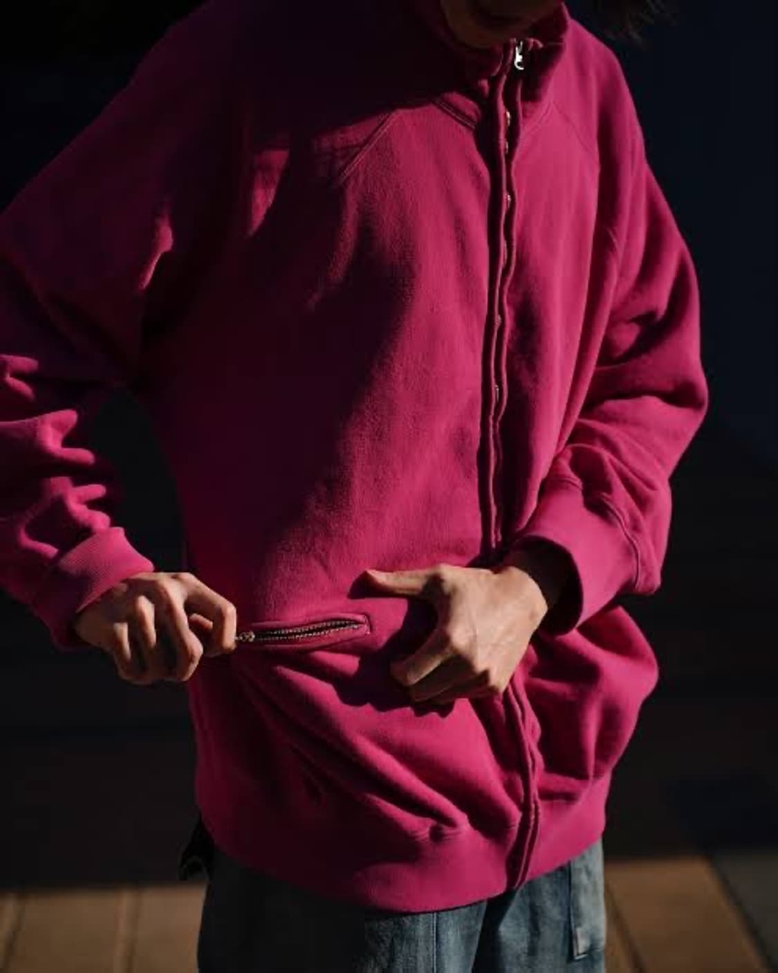 [2]마티앤선즈 빈티지 레드 스웻 집업 상품이미지2