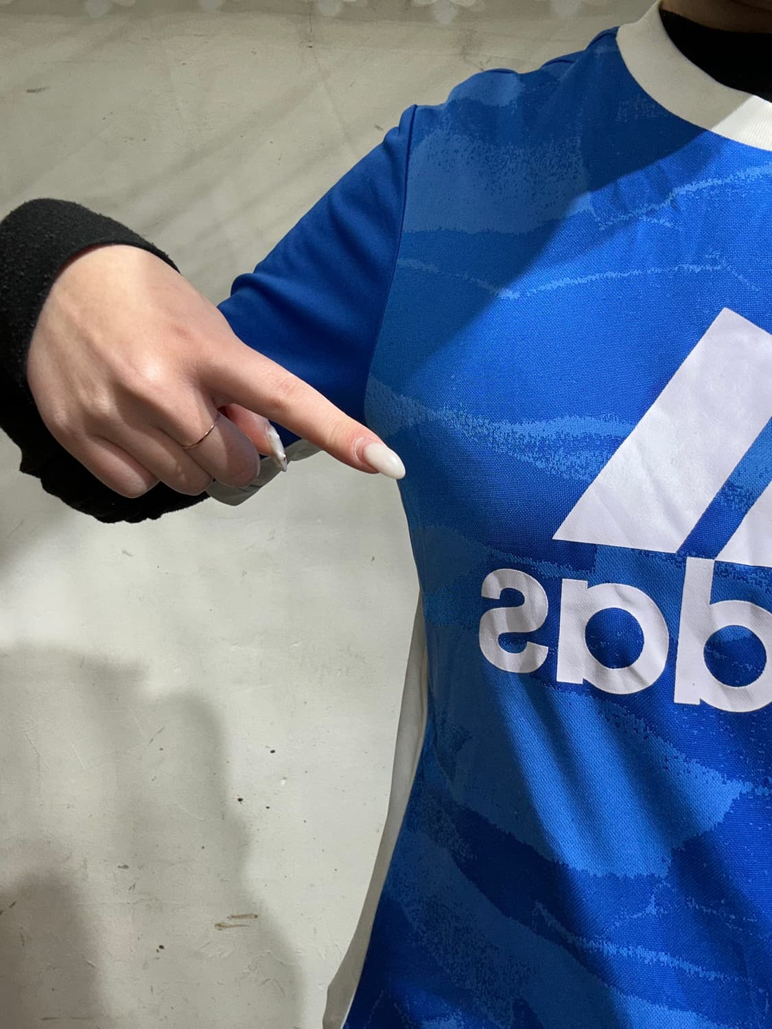 아디다스 블루 빅 로고 스포티 블록 코어 반팔 티셔츠 상품이미지4