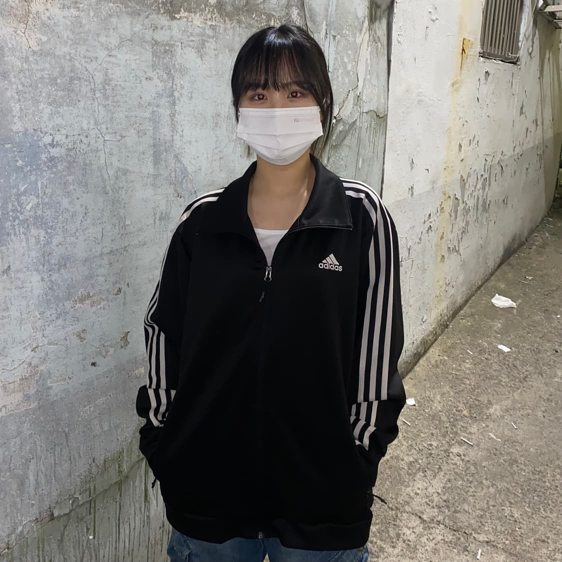 아디다스 오버핏 삼선 져지 블랙 2XL 상품이미지1