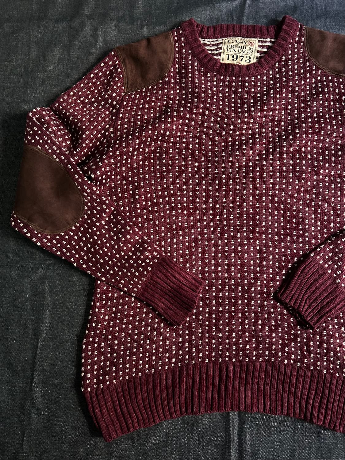 빈티지 버드아이 패턴 아크릴 니트 상품이미지5