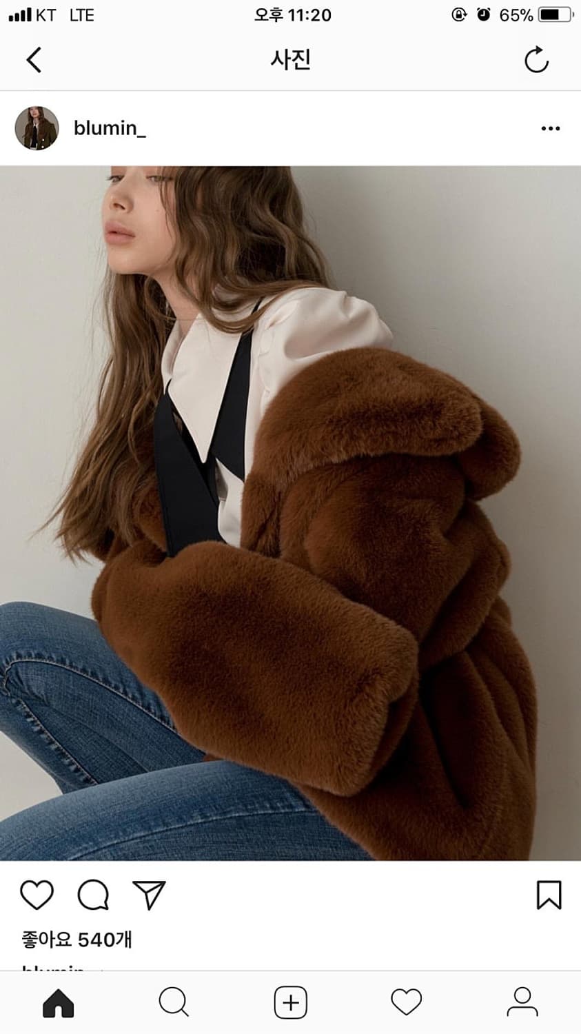 블루민 브라운 에코 퍼자켓 퍼코트 상품이미지3