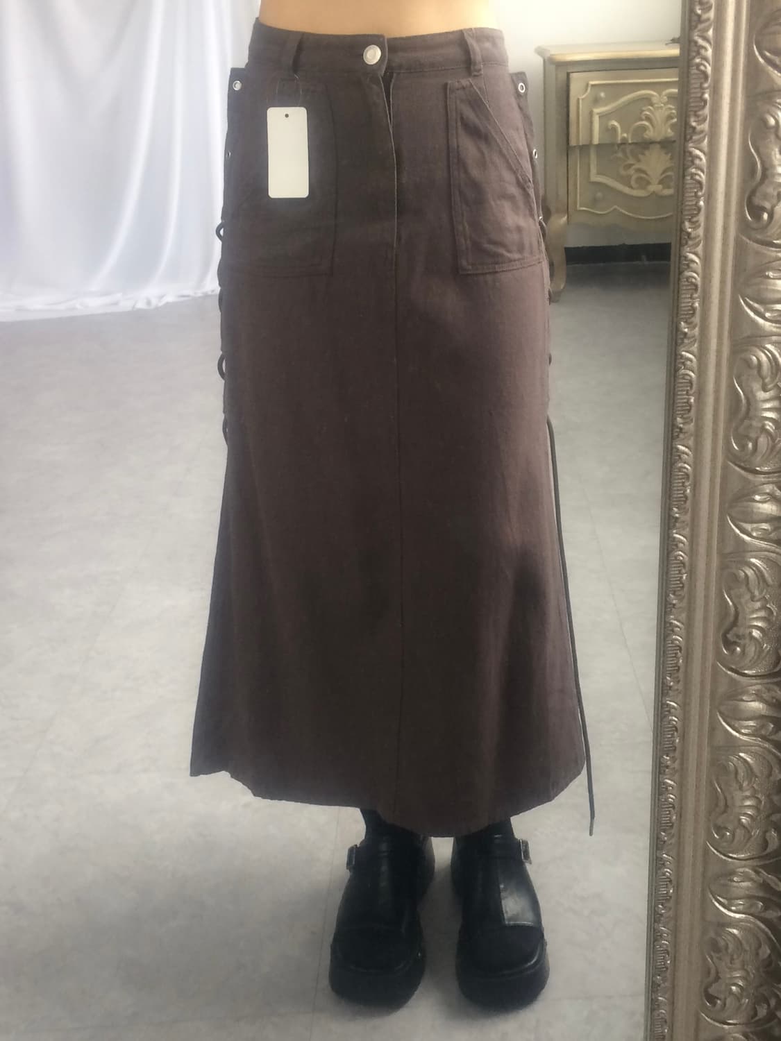 Side lace up point skirt 상품이미지1
