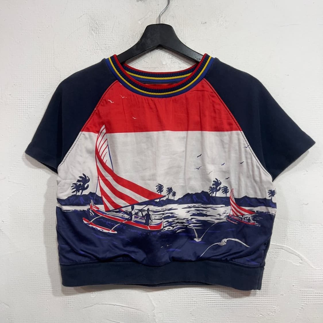 타미힐피거 콜렉션 프린팅 세미크롭 반팔티 상품이미지2