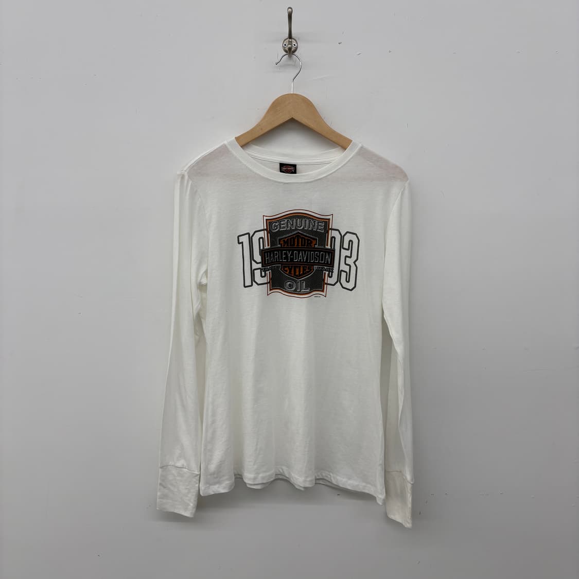 할리데이비슨 화이트 긴팔 티셔츠 여성 L 상품이미지1