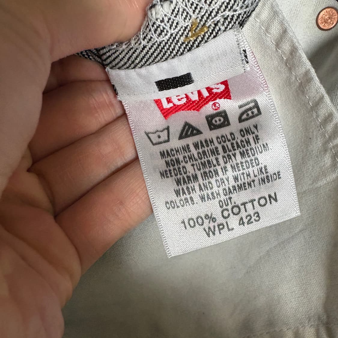 리바이스 501 스트레이트 블랙 생지 데님팬츠 / W38, L30 상품이미지8