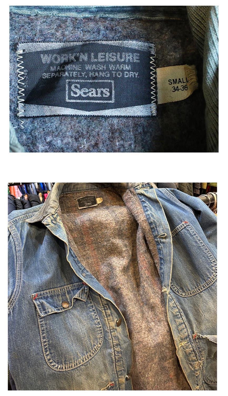 70's Sears Blanket Lined Denim Chore 상품이미지5