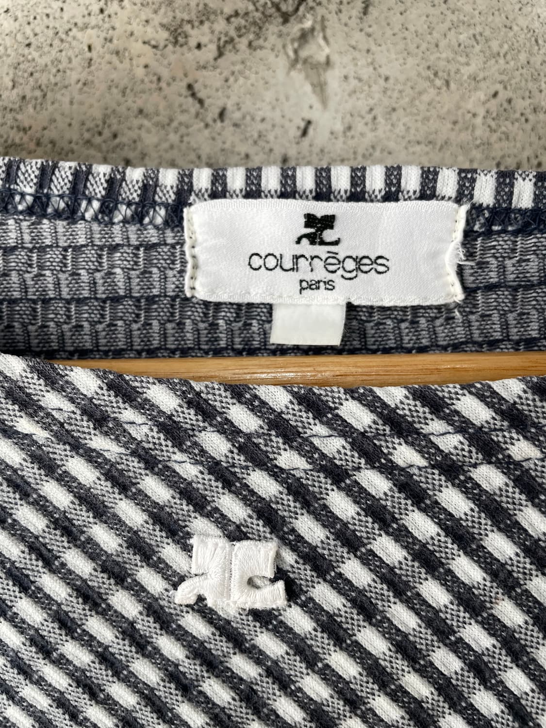 00s Courreges 꾸레쥬 로고 체크 탑 상품이미지5