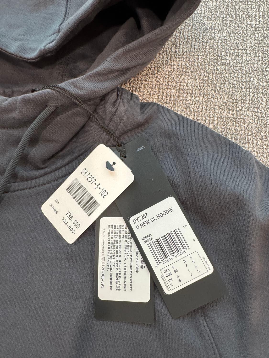 Y-3 요지야마모토 U New Cl 후드 집업 그레이 S 상품이미지4