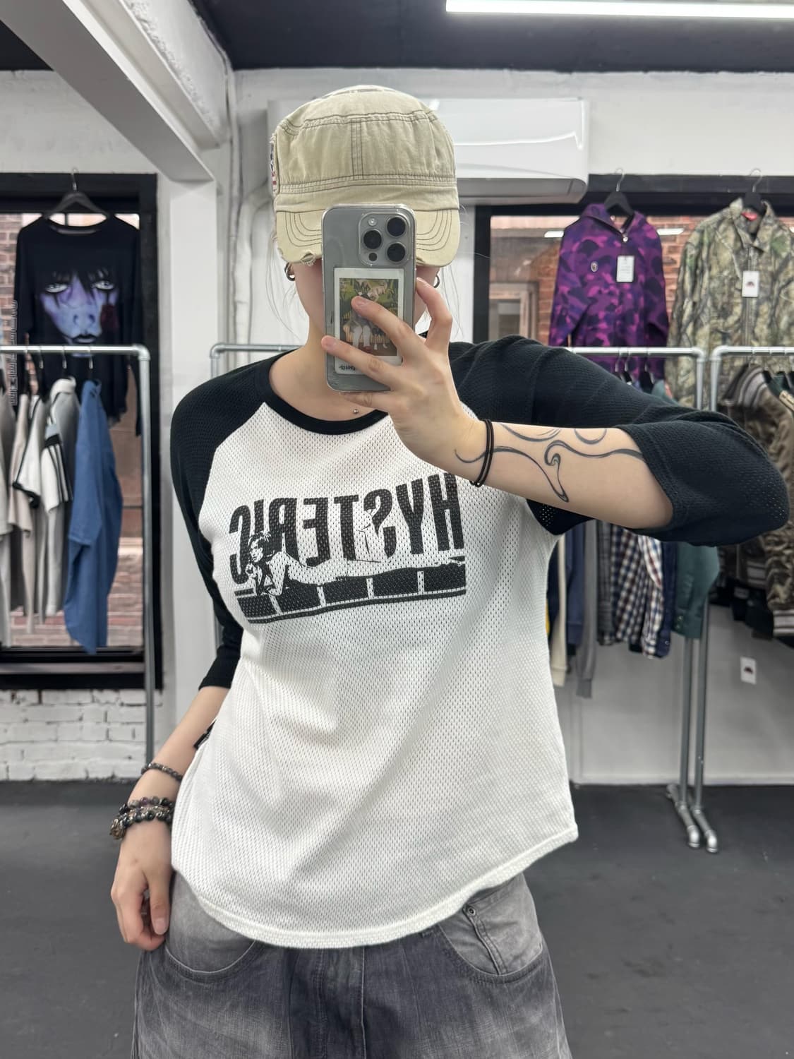 히스테릭 글래머 에이전트 메쉬 7부 롱슬리브 상품이미지1