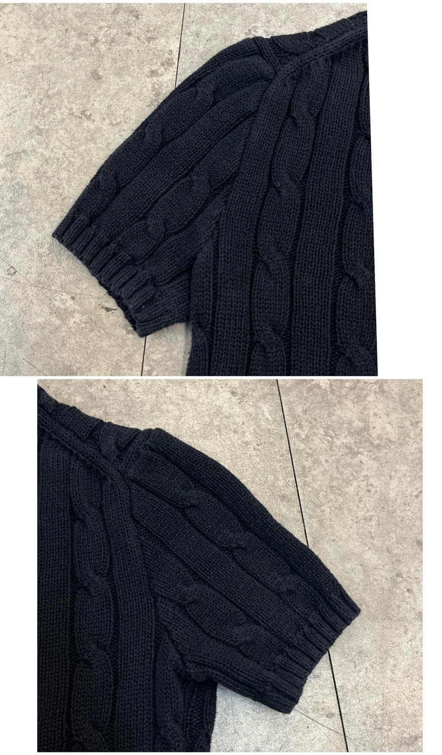 폴로 랄프로렌 꽈배기 반팔 니트 블랙 XS #csz3685 상품이미지9