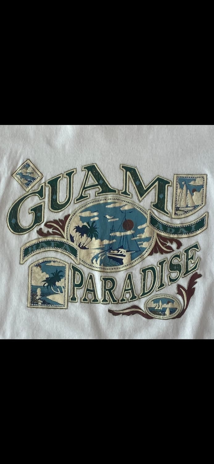 빈티지 괌 파라다이스 그래픽 화이트 티셔츠 상품이미지2