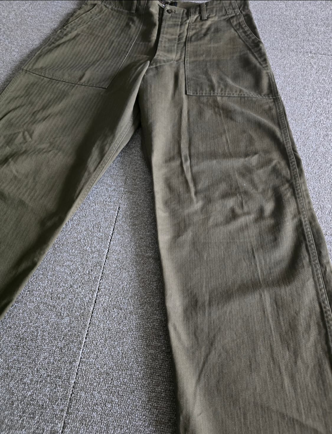 타임원클로딩 엣라코 헤링본 워크팬츠 36 올리브 트라우저 부처프로덕츠 상품이미지2