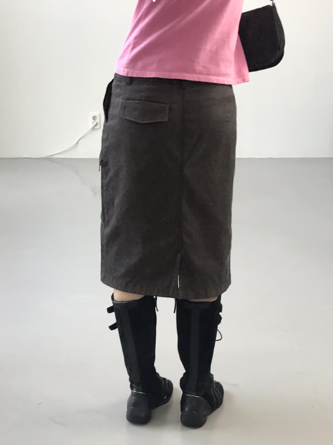 Comme Ca Ism Brown Midi Skirts 상품이미지3