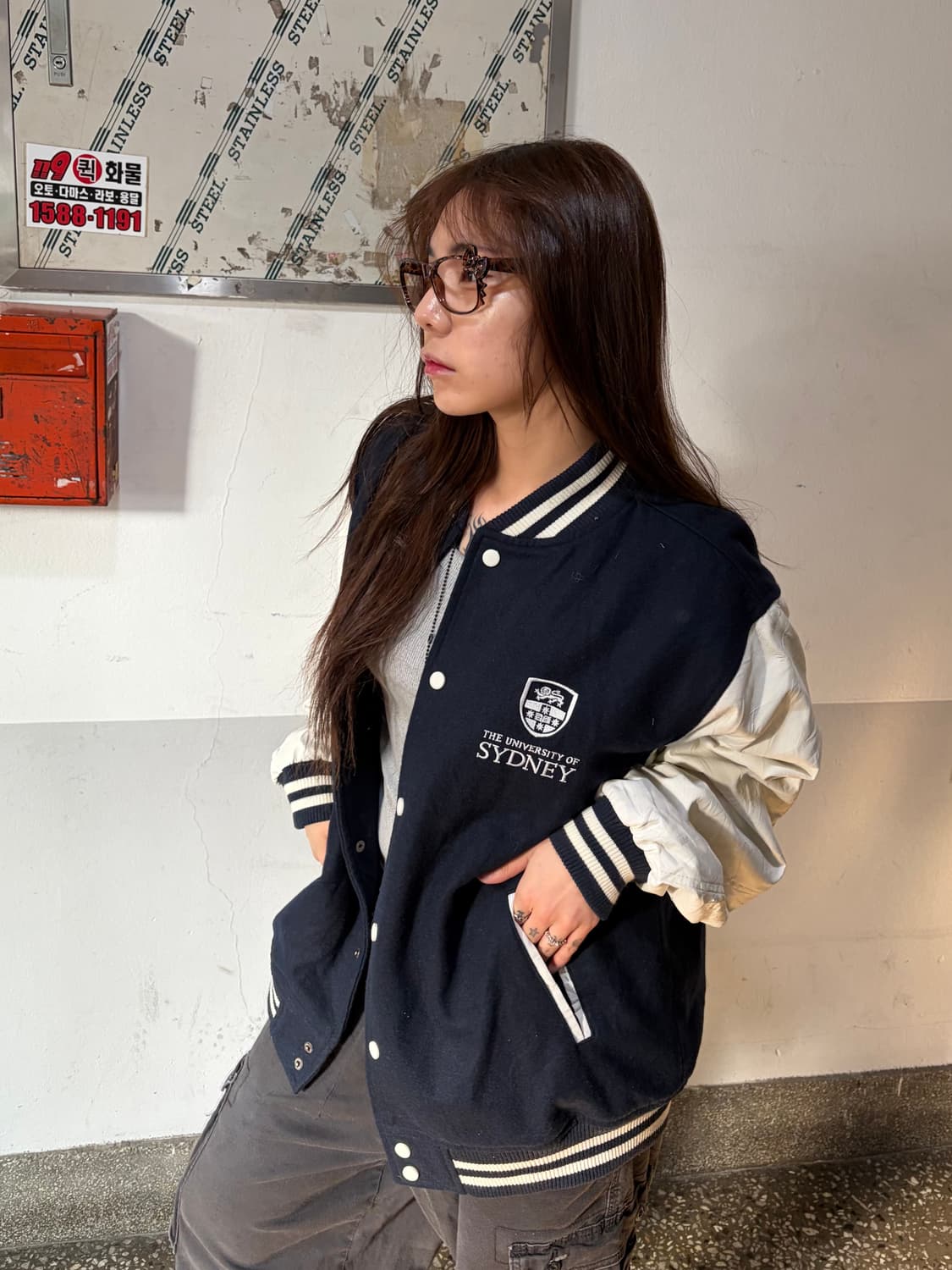 90s 올드스쿨 자수 리얼레더 바시티 jk 상품이미지3