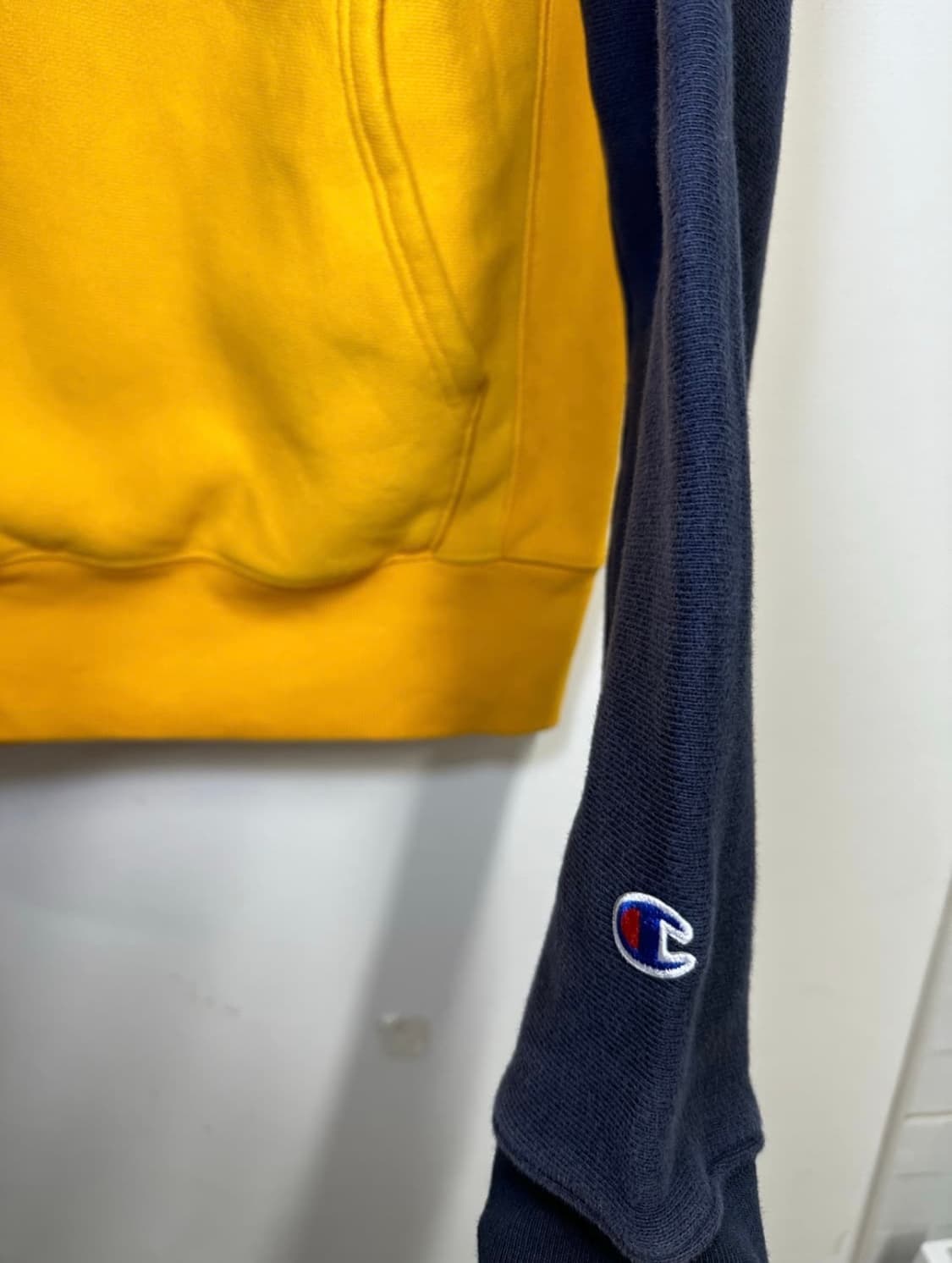 챔피온 블루택 리버스위브 컬러블록 후드티 상품이미지3