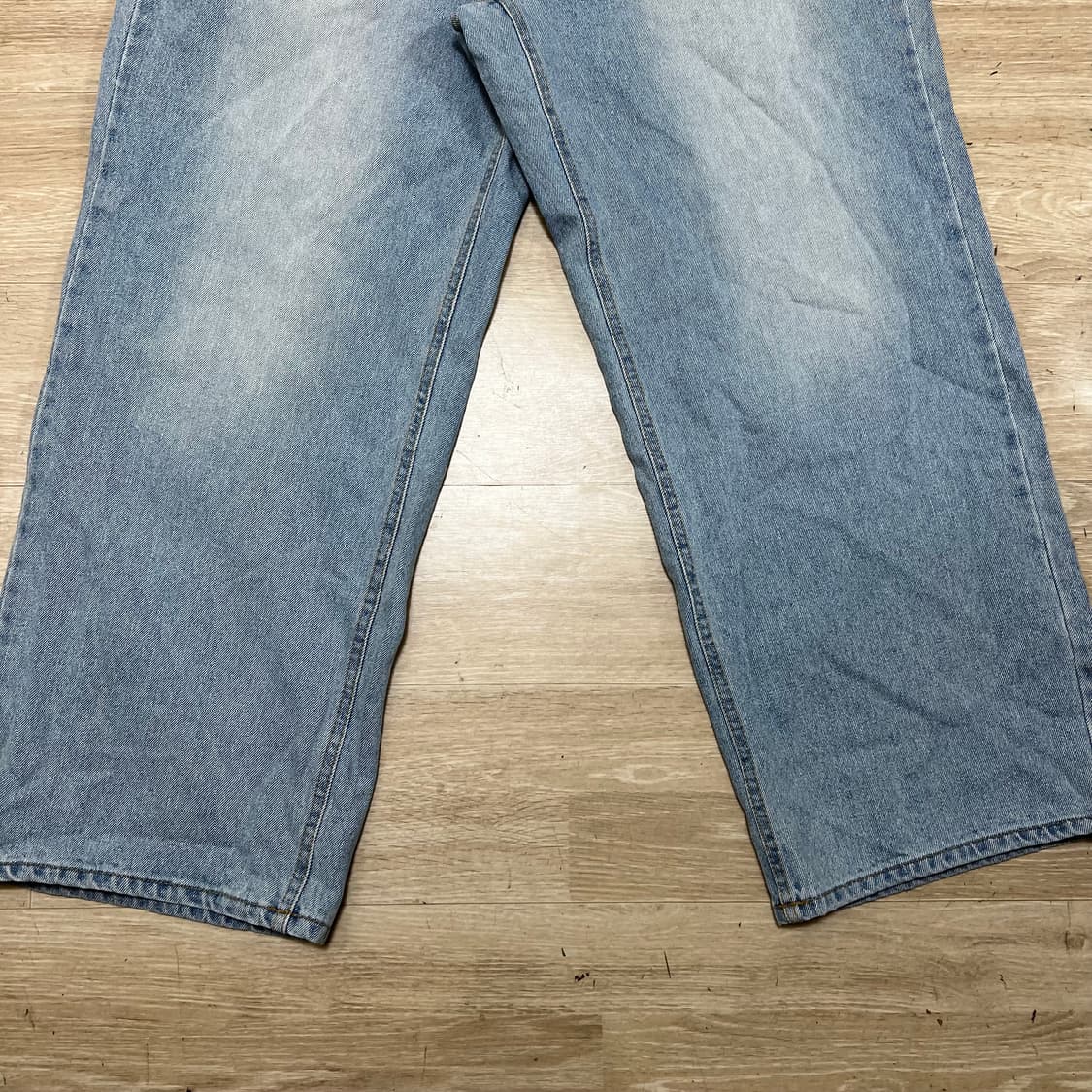 [새상품] 빌드 밴딩 와이드 데님팬츠 청바지 [연청] 84 상품이미지3